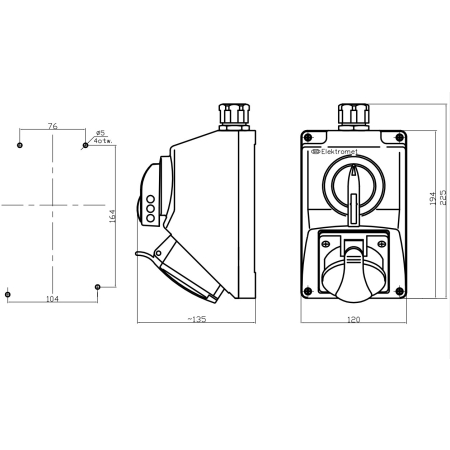 C32-48N ZESTAW INSTALACYJNY L-0-P 32/5 IP54