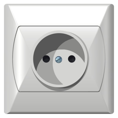 AKCENT BIAŁY GNIAZDO 1X B/U ZACISKI ŚRUBOWE 16A 250V