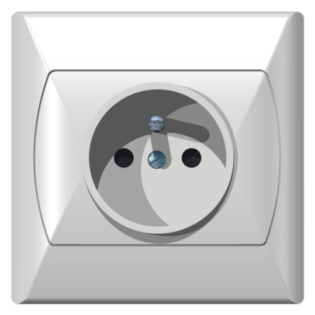 AKCENT BIAŁY GNIAZDO 1X Z/U ZACISKI ŚRUBOWE 16A 250V