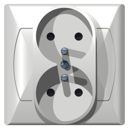 AKCENT BIAŁY GNIAZDO 2X Z/U ZACISKI ŚRUBOWE 16A 250V