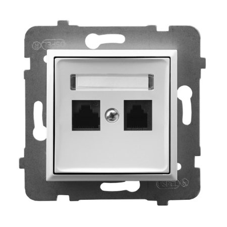 ARIA MODUŁ BIAŁY GNIAZDO KOMPUTEROWE 2X UAE 8 CAT.5E UTP KRONE PROSTE