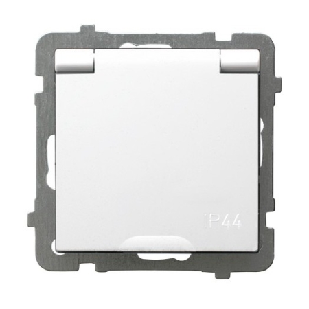 AS MODUŁ BIAŁY GNIAZDO 1X Z/U Z KLAPKĄ BIAŁĄ IP44 ZACISKI ŚRUBOWE 16A 250V