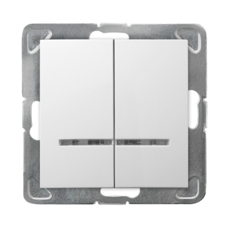 IMPRESJA MODUŁ BIAŁY ŁĄCZNIK SERYJNY PODŚWIETLANY POMARAŃCZOWY ZACISKI SPRĘŻYNOWE 16AX 250V