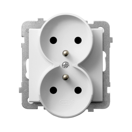 SONATA MODUŁ BIAŁY GNIAZDO 2X Z/U ZACISKI ŚRUBOWE 16A 250V