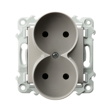 SZAFIR KASZMIROWY BEŻ GNIAZDO PODWÓJNE MODUŁ BEZ RAMKI