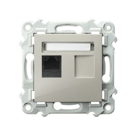 SZAFIR KASZMIROWY BEŻ GNIAZDO KOMPUTEROWE POJEDYNCZE, KAT. 5E MMC