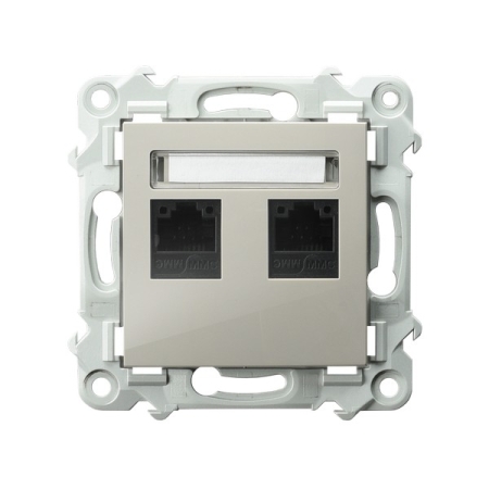 SZAFIR MODUŁ KASZMIROWY BEŻ GNIAZDO KOMPUTEROWE 2X UAE 8 CAT.5E MMC PŁASKIE