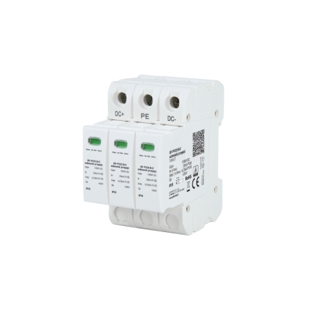 OP-PV20 OGRANICZNIK PRZEPIĘĆ PV T1+T2 B+C 3P 3M 20/40KA 4.75KV 1000V DC PV