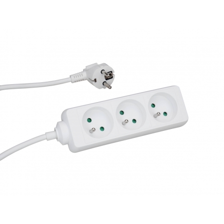 P550 PRZEDŁUŻACZ LISTWOWY 5X Z/U OKRĄGŁY WTYCZKA KĄTOWA 5.0M (H05VV-F 3X1.0) BIAŁY