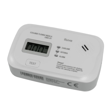 CMA-01 CZUJNIK CZADU TLENKU WĘGLA CO TYP:B 2x AA 85dB LCD IP20