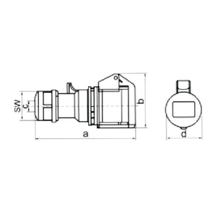 GNIAZDO SIŁOWE PRZENOŚNE  16/5 IP44 240/415V 6H GSP-G