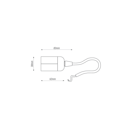 OPRAWKA TERMOPLASTYCZNA T210 E27-1 230V MAX 40W 4A Z PRZEWODEM 190MM 2x0,75mm2 BIAŁA