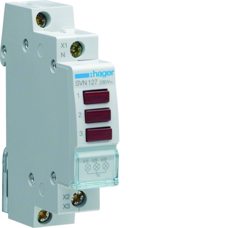 SVN127 LAMPKA SYGNALIZACYJNA MODUŁOWA 3X LED 1M 230V AC CZERWONY