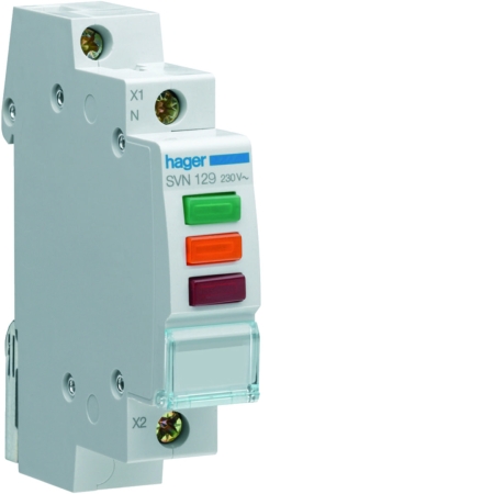 SVN129 LAMPKA SYGNALIZACYJNA MODUŁOWA 3X LED 1M 230V AC CZERWONY/ZIELONY/POMARAŃCZOWY