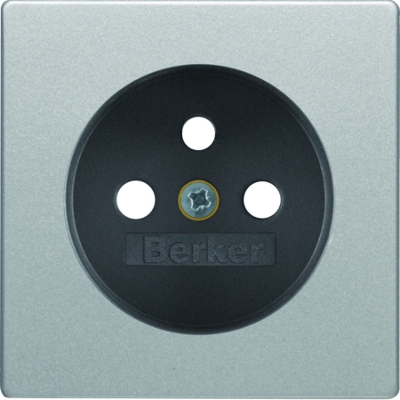 Q.X MODUŁ ALUMINIUM AKSAMIT PŁYTKA DO GNIAZD 1X Z/U Z PRZSŁONAMI