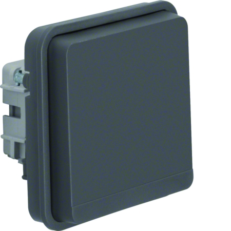 W.1 MODUŁ SZARY MAT GNIAZDO 1X Z/U Z KLAPKĄ IP55 ZACISKI SPRĘŻYNOWE 16A 250V