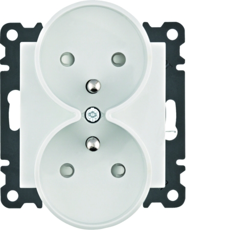 LUMINA SOUL/ INTENSE/ PASSION MODUŁ BIAŁY GNIAZDO 2X Z/U Z PRZESŁONAMI ZACISKI ŚRUBOWE 16A 250V /