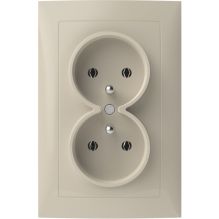 B.KWADRAT KREM GNIAZDO 2X Z/U ZACISKI ŚRUBOWE 16A 250V komplet (5361838982)