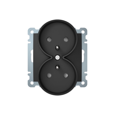 B.KWADRAT GNIAZDO 2-KROTNE Z UZIEMIENIEM DO RAMEK 1- LUB WIELOKROTNYCH, ANTRACYT