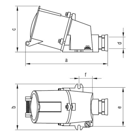 GNIAZDO SIŁOWE STAŁE METALOWE  32/4 IP44 500V STYKI PŁASKIE