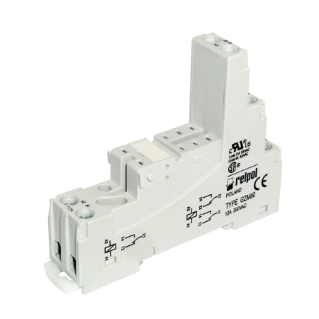 GZM80 GNIAZDO 12A 300V AC DO RM84,85,87L,87P, RMB841,851 SZARY ZACISKI ŚRUBOWE NA SZYNĘ, LUB PŁYTĘ
