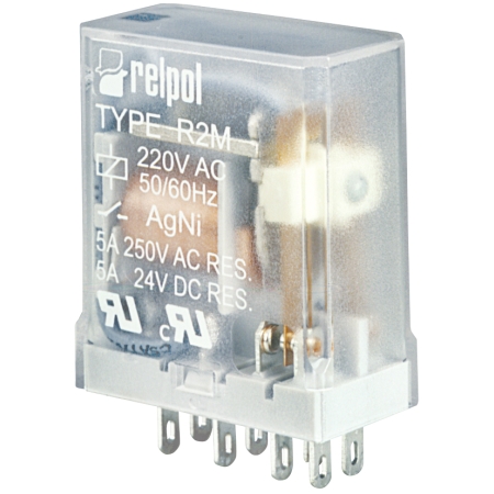 R2M-2012-23-1024 PRZEKAŹNIK PRZEMYSŁOWY 5A 2P 24V DC WTYKOWY