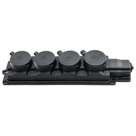 GNIAZDO PRZENOŚNE 1F GUMOWE 4X IP44 CZARNY