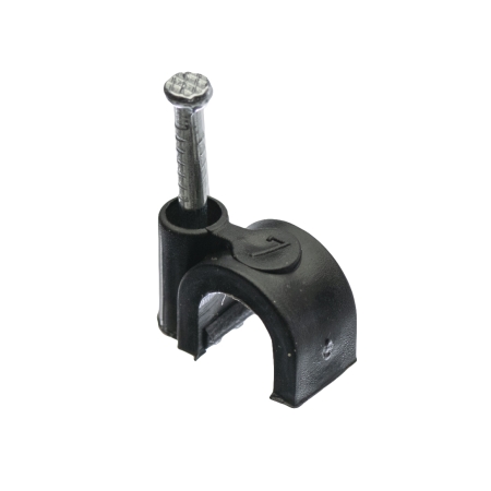 FLOP-7/100 UCHWYT KABLOWY Z GWOŹDZIEM D FI 7MM CZARNY