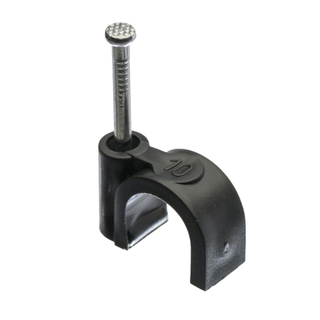 FLOP-10/100 UCHWYT KABLOWY Z GWOŹDZIEM D FI 10MM CZARNY