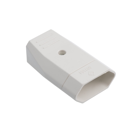 GNIAZDO PŁASKIE 10A/250V BIAŁE BEZ UZIEMIENIA