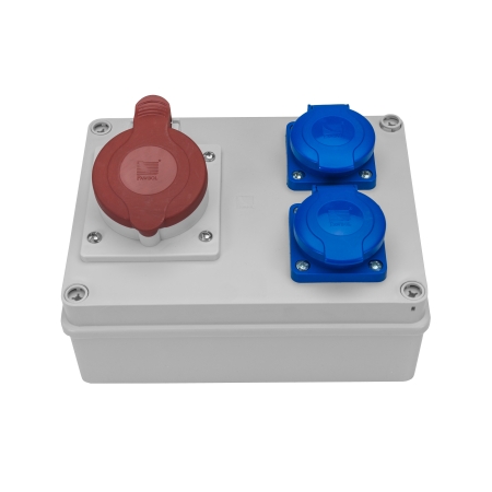 R-BOX 190 ROZDZIELNIA BUDOWLANA NT 2X 250V 1X 16A/5P IP44 SZARY